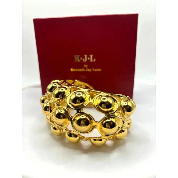 Kenneth J Lane Champagne Bubble Cuff Bracelet NEW in Box KJL - Picture 4 of 14